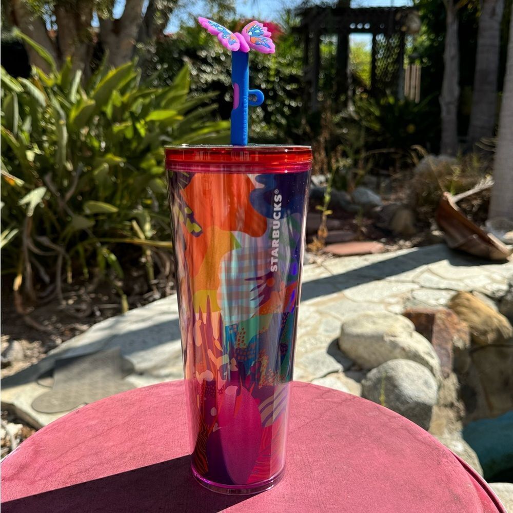 STARBUCKS 2024 SUMMER COLLECTIBLE BUTTERFLY SILICONE STRAW TOPPER PSYCHE… - Picture 5 of 8